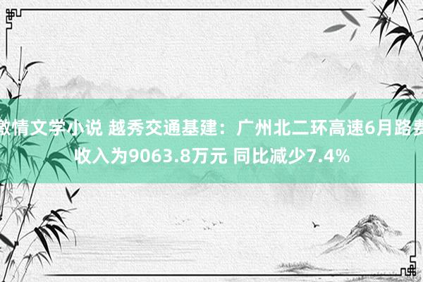 激情文学小说 越秀交通基建：广州北二环高速6月路费收入为9063.8万元 同比减少7.4%