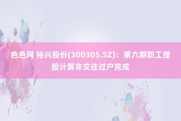 色色网 裕兴股份(300305.SZ)：第六期职工捏股计算非交往过户完成