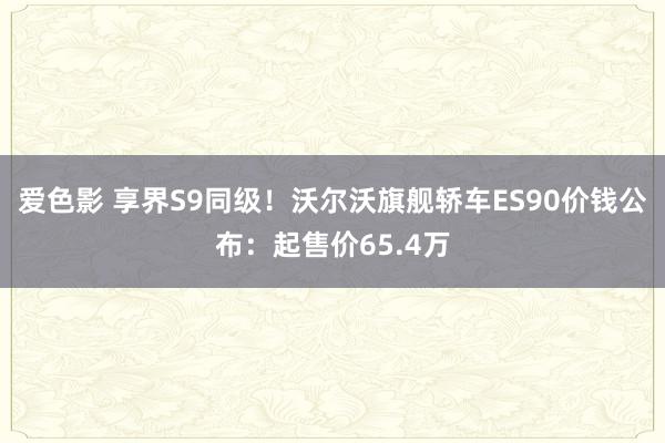爱色影 享界S9同级！沃尔沃旗舰轿车ES90价钱公布：起售价65.4万