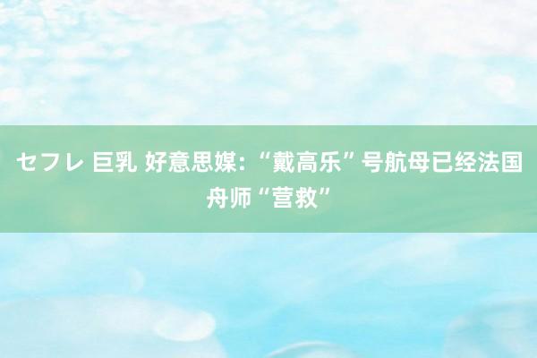 セフレ 巨乳 好意思媒: “戴高乐”号航母已经法国舟师“营救”