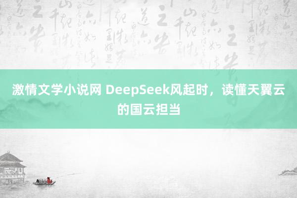 激情文学小说网 DeepSeek风起时，读懂天翼云的国云担当
