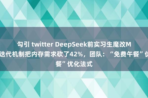 勾引 twitter DeepSeek前实习生魔改MoE，用迭代机制把内存需求砍了42%，团队：“免费午餐”优化法式